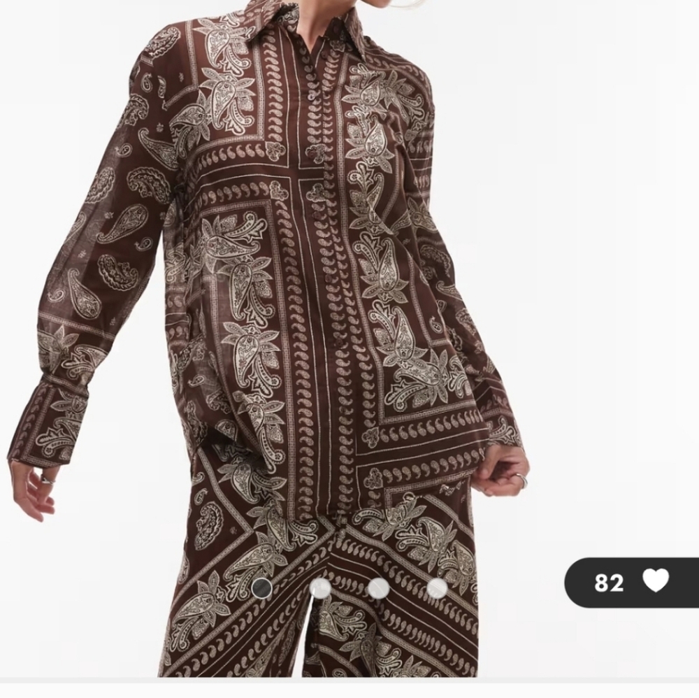 Mango Capsule Paisley Print Top And Pants